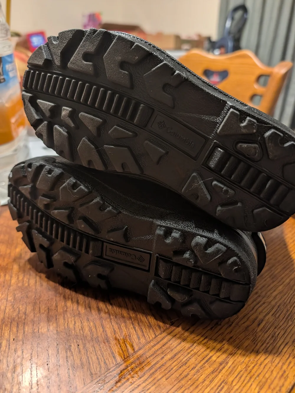 Size 13 Columbia Kids Black Winter Boots with Drawstring Cuff